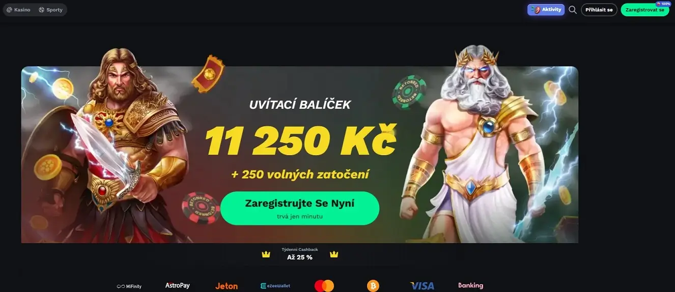 Domovská stránka Betonred Casino